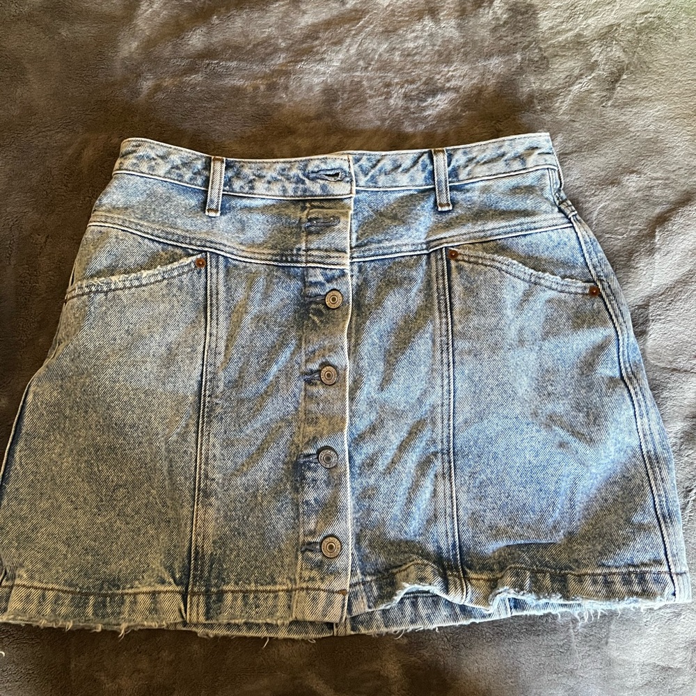 Abercrombie acid wash denim mini skirt
